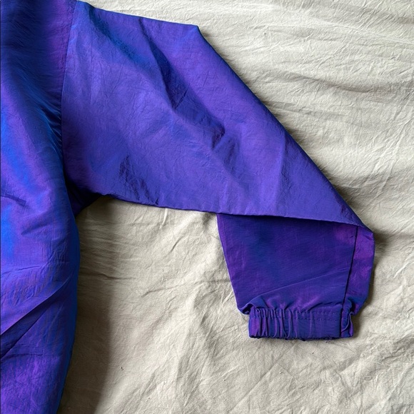 Vintage 90’s Kids Surf Style Retro Iridescent Purple Windbreaker - Picture 5 of 9
